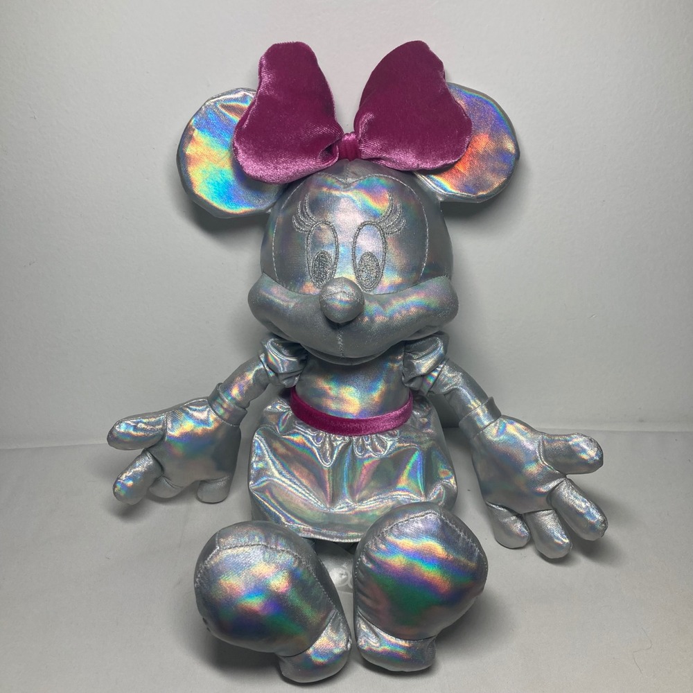 Disney Minnie Mouse 100 Years Wonder Anniversary Platinum Silver Pink 13" Plush